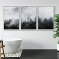 thumbnail image 3 of IDEA4WALL Framed Canvas Wall Art Foggy Pine Trees Forest Landscape Wilderness Photography Abstract Modern Aerial Relax/Calm Black and White for Living Room, Bedroom, Office, 3 of 5