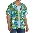 thumbnail image 4 of Xecao offers the Hawaii Palms for Men's Casual Short-sleeved Shirt, a button-up collared shirt with a pocket, perfect for beach vacations and yacht travel in the XX-Large size., 4 of 7