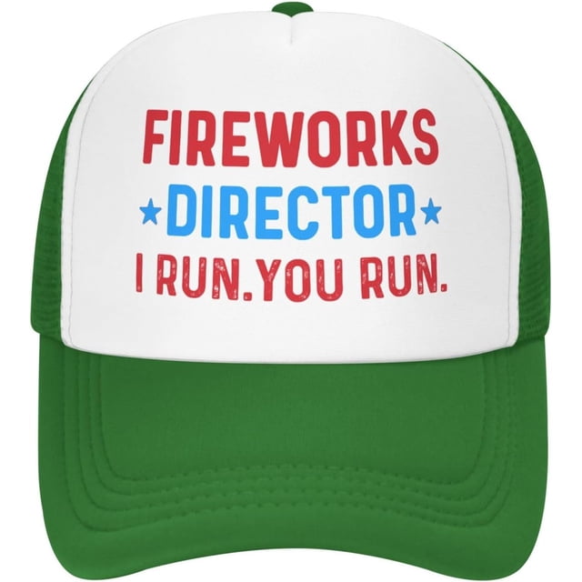 Fireworks Director I Run You Run Trucker Hat for Men Baseball Caps Adjustable Hats