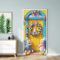 thumbnail image 5 of Easter Door Curtain 71x35 Inch, Spring Festive Door Banner with Bunny Eggs Floral Wreath Design, Hanging Decoration for Wall Garden Room, Easter Party Backdrop, 5 of 6