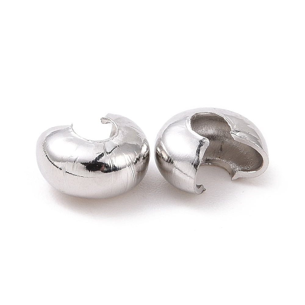 2000 pc Iron Crimp Beads Covers Nickel Free Platinum 5mm In Diameter Hole: 1.5~1.8mm