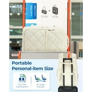 BAGSMART Travel Backpack, 30L Flight Approved Carry on Backpack with Door Lock, 17.3 Inch TSA Personal Item Backpack with Shoe Bag,Suitcase for Travel, Cream