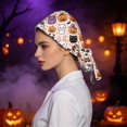 thumbnail image 5 of DORKASM Halloween Scrub Caps Women Caps Working Adjustable Tie Back Hats Pink One Size, 5 of 6