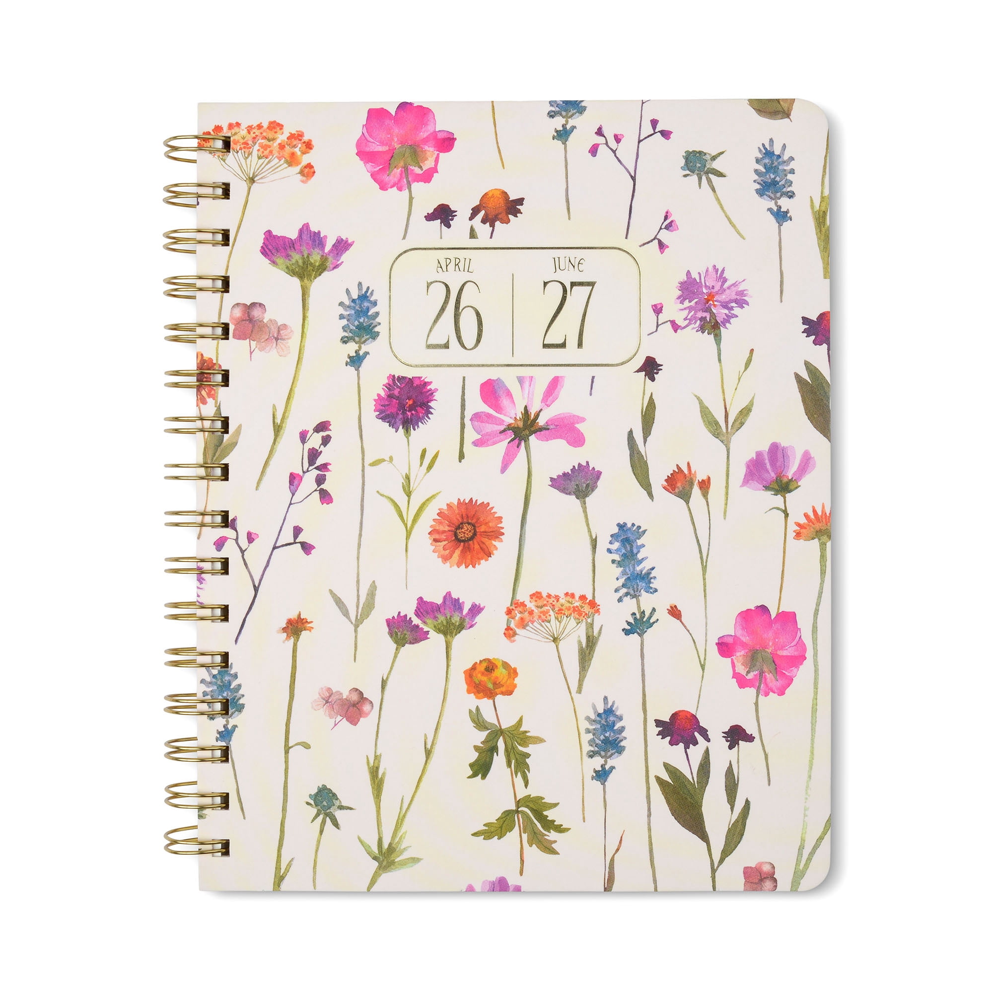 Think Ink 15 Month Weekly Planner 6.75" x 8.37" Cream Wildflower, Apr 2026 - Jun 2027