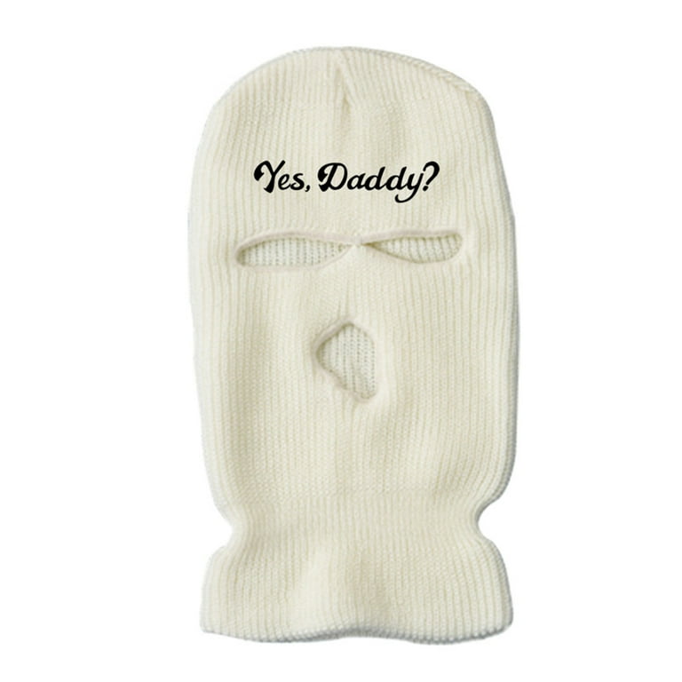 HGYCPP Creative 3 Hole Mask Knit Full Face Hat yes daddy