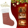 thumbnail image 4 of Coolnut 17.7 Inch Christmas Stockings, 2 PCS Red and Brown Solid Color Presonalized Large Stocking Sock for Family Holiday Xmas Party Decorations, 4 of 7