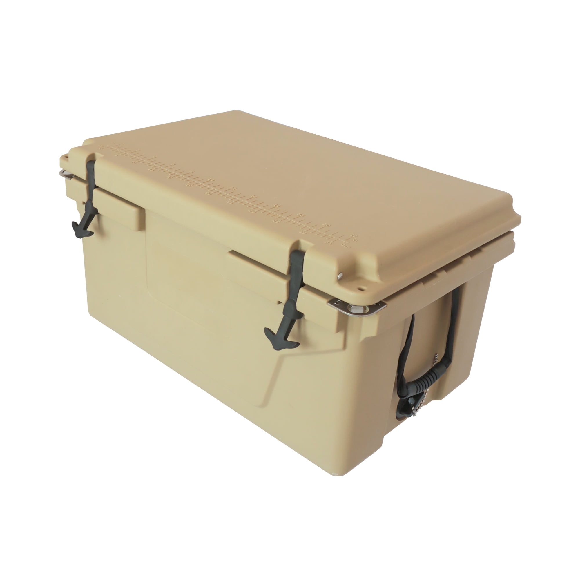GDF Studio 65 QT Rotomolded Ice Cooler with Wheels, Heavy-Duty Camping & Fishing Ice Chest, Khaki