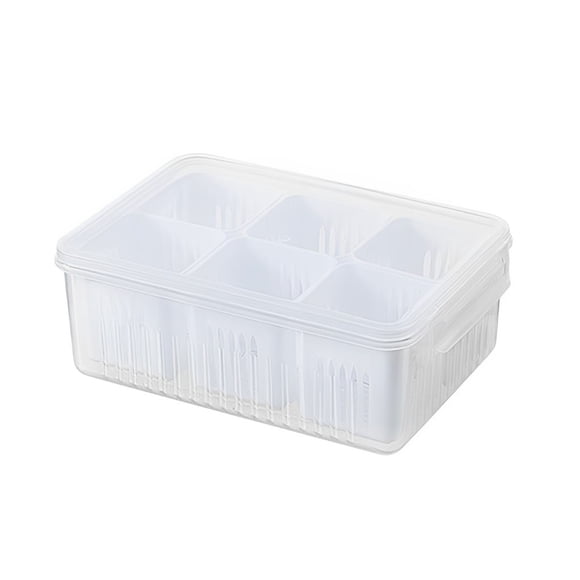 Bearachild Caja de almacenamiento para refrigerador, transparente, inodoro, 6 rejillas, apilable, hogar, cocina, organizador de jengibre, Cocina y Comedor