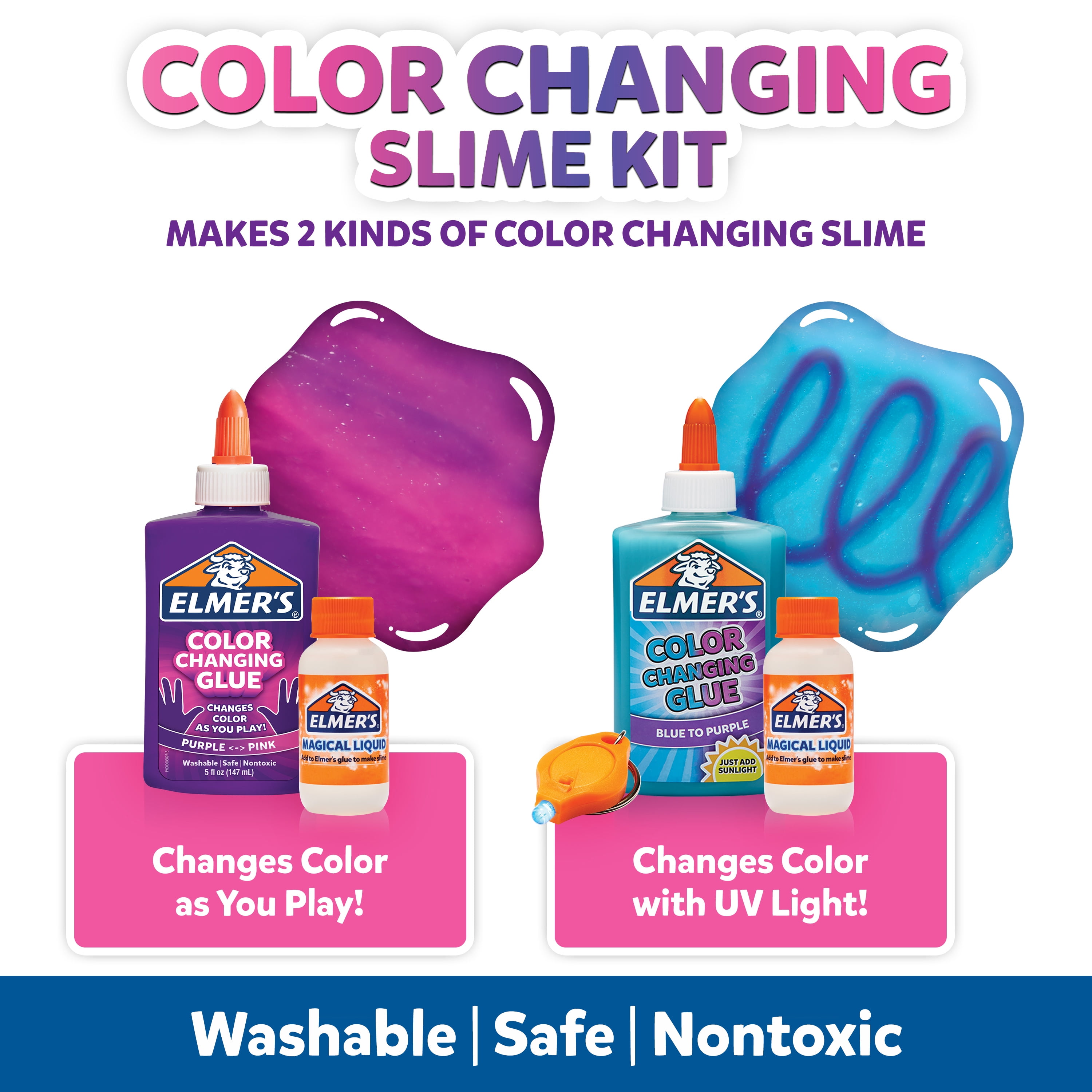Elmer’s Color Changing Slime Kit, 5-Piece Kit, Assorted Colors