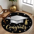 thumbnail image 2 of Round Rugs 8Ft, Black Stars Graduation Round Area Rug Washable Indoor Throw Carpet, Yellow White Star Modern Art Large Non Slip Circle Rug for Kids Room RV Home Decor Aesthetic, 2 of 8