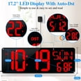 thumbnail image 3 of Reloj de pared CYMHCHL, LED digital grande de 17,2 pulgadas con mando a distancia, 3 of 7
