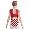 thumbnail image 2 of TiaoBug Miss Santa Dance Costume Sequins Sleeveless Gymnastics Leotard Dance Bodysuits Red 4, 2 of 7
