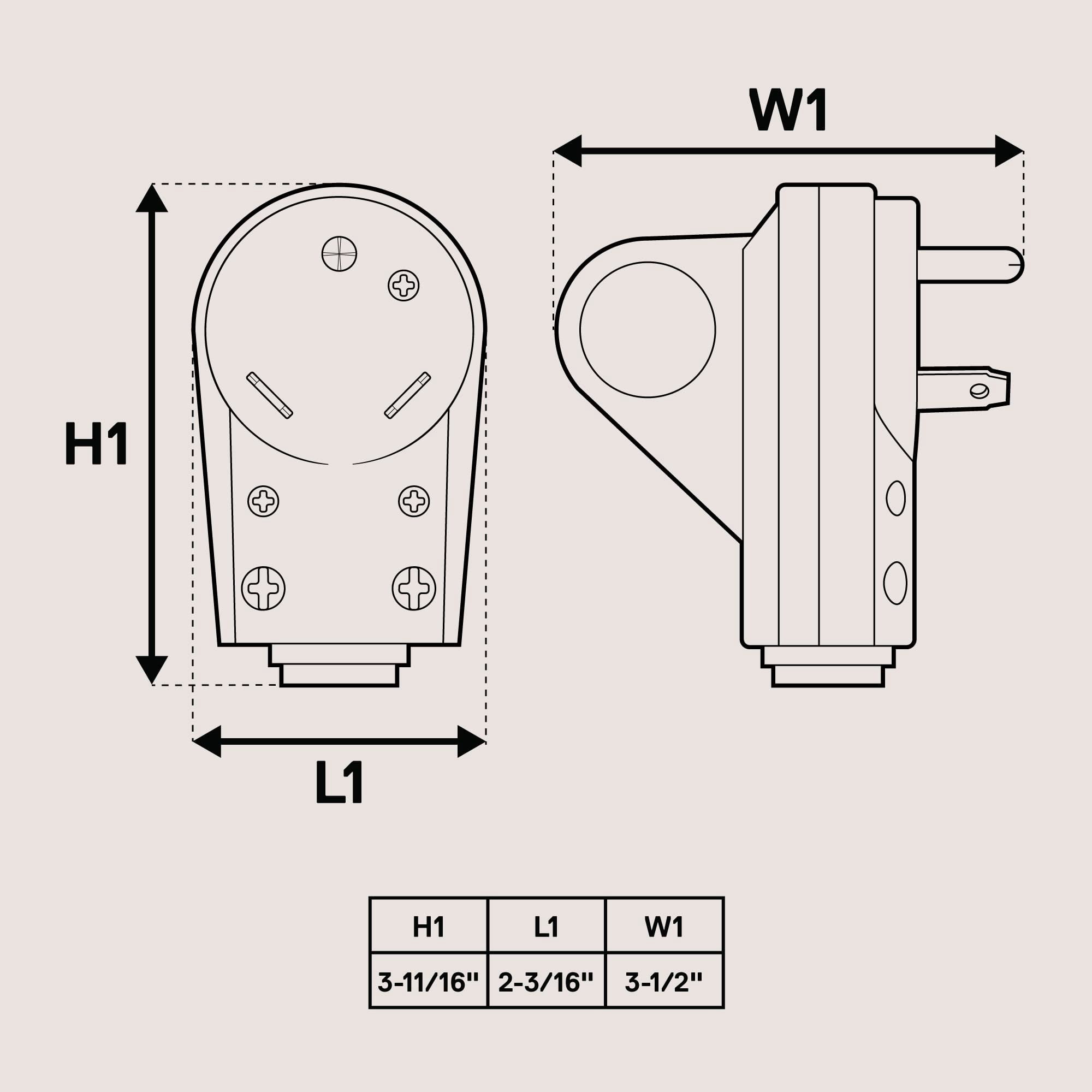 NEMA TT-30P 125V 30A RV Power Cord Male Replacement Socket Plug for 10/3AWG Cord [EZ Grip Handle] [ETL Listed]