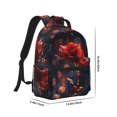 thumbnail image 2 of Goofa Artistic Dewdrop Rose Pattern Comfortable Student Backpack - Ergonomic Design, Durable, Water-Resistant, Multi-Compartment,Travel, and Outdoor Activities, 2 of 5