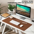 thumbnail image 3 of NOSTHEART Leather Desk Pad Protector ,Mouse Pad,Office Desk Mat, Non-Slip PU Leather Desk Blotter,Laptop Desk Pad,Waterproof Desk Writing Pad for Office and Home (23.6" x 13.2", Brown & Black), 3 of 7