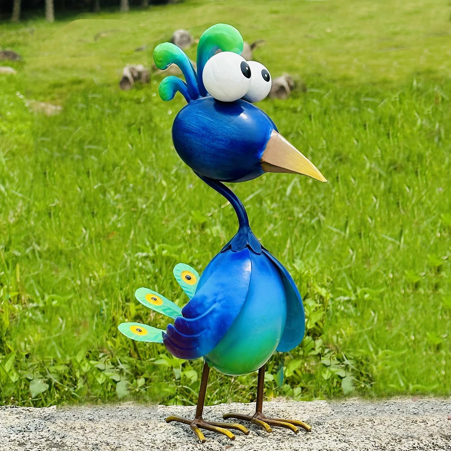 Metal Peacock Yard Art Statue Outdoor Garden Decor Lawn Ornament Home Decor