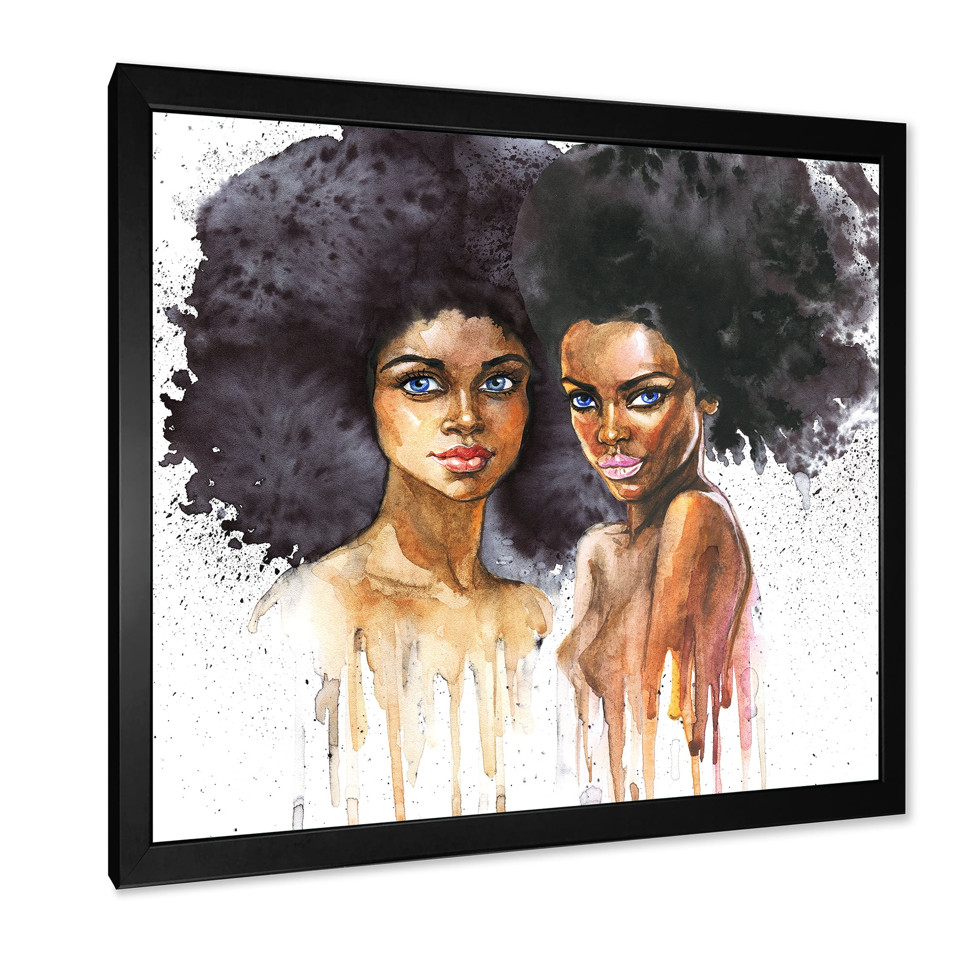 Designart 'Portrait of Two African American Women' Modern Framed Art Print