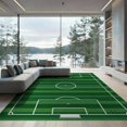 thumbnail image 2 of ODIKA 6'x9' Washable Area Rug Non-Slip, Chair-Friendly, Soccer Field Stadium Stripe Interactive Velvet Practice Football Flowing Dynamic for Dining Room, Under Table, Office Décor, 2 of 7