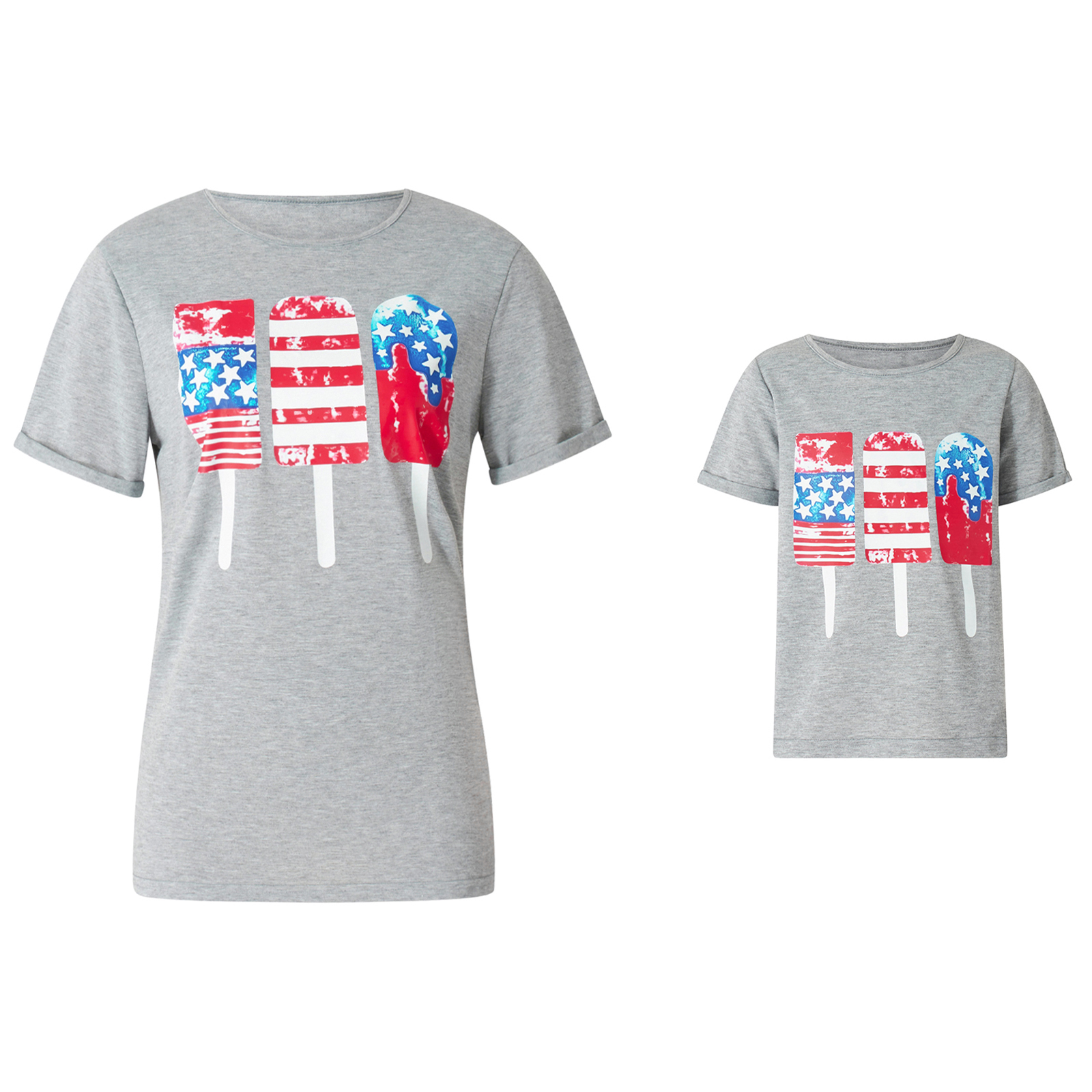 4th of July Mommy and Me Matching Shirt Outfit Graphic Print Tshirt Mom Daughter Family Matching Set Independence Clothes