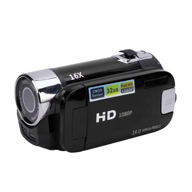 Cámara de Vídeo, Cámara Vlogging de 16 MP 1080p, Videocámara Con Zoom Digital 16x Antivibración Con Pantalla A Color de Rotación de 2,4 Pulgadas y Luz de Relleno, Grabación