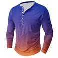 thumbnail image 2 of Dagegui Mens Gradient Print Henley Shirt Fashion Button Long Sleeve T Shirts Soft Comfy Slim Tees Lightweight Tees Casual Tops Today Sales Purple,3XL, 2 of 4