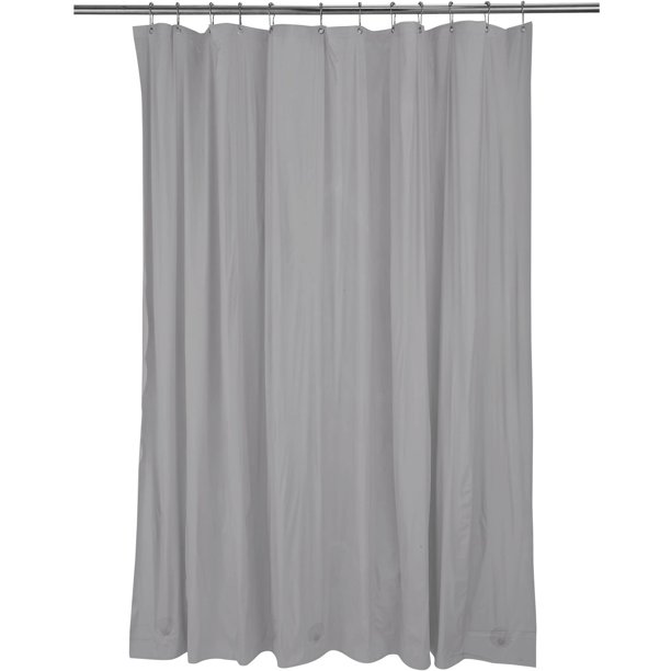 Bath Bliss Heavy Gauge Shower Curtain Liner Silver