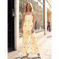 thumbnail image 4 of LMLYSoH Women's 2 Piece Casual Outfits Sleeveless Dot Print Tube Tops Wide Leg Pants Sets, 4 of 9