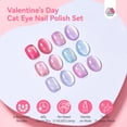 thumbnail image 2 of SAVILAND 6pcs Nail Polish Set: Quick Dry 6 Colors Cat Eye Nail Polish Shimmer Romantic Pink Series Magnetic Cateye Fingernail Polish with Magnet Stick DIY Manicure Valentine Gift for Women Girls, 2 of 8