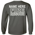 thumbnail image 2 of Fair Game Custom Fire Rescue Long Sleeve Shirt Personalized Firefighter Graphic Tee-Charcoal-Large, 2 of 4