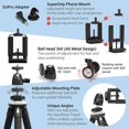 thumbnail image 3 of IBAOLE SquidGrip Flexible Cell Phone Tripod and Portable Action Camera Holder - Compatible with iPhone, GoPro, Android, Samsung, Google Pixel and All Mobile Phones White, 3 of 7