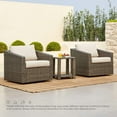 thumbnail image 2 of CHITA 3-Piece Outdoor Wicker Patio Furniture Set with Side Table, Outdoor Gray Wicker Chair with Cream Cushion, Cream, 2 of 16