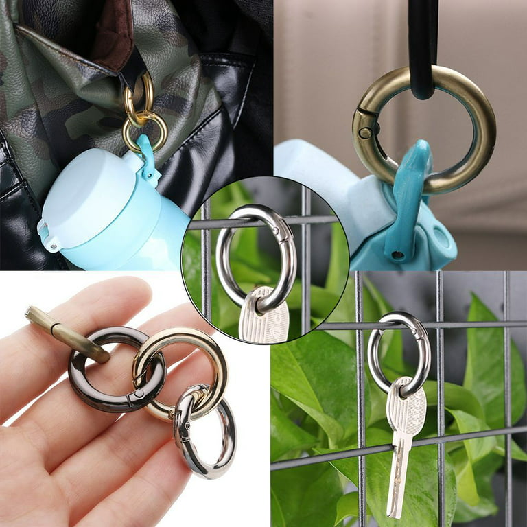 Handbag O Ring Round Carabiner Snap Clip Hook Trigger Spring Keyring Buckle