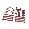 thumbnail image 2 of Almencla 1/16 RC Upgrades Kit Front and Rear Shock Tower Metal Chassis Link Rods Steering Servo Mount for C64 Model Truck DIY Modified red, 2 of 7