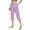 Purple plus size capri pants with pockets a1, variant on Cagogo Women's Plus Size High Waisted Capri Pants with Pockets Solid Casual Loose Yoga Activewear Travel Lounge Workout Trousers Summer Beach Clothes, Wine S