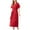 Red, variant on TFEOQRY Night Robe for Women Solid Color Tie Nightgown with Pocket V-Neck Short Sleeved Sleepwear Pajamas Robe Blue