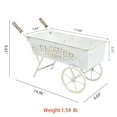 thumbnail image 5 of Vintage Metal Wheelbarrow Planter Cart, Small Flower Pot Holder for Indoor Outdoor Use, Rustic Farmhouse Garden Decor for Patio, Tabletop, Home Market Decor, 5 of 6
