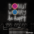 thumbnail image 2 of Craftnamesign Donut Worry Be Happy Neon Sign, Donut Shop Decor, Bakery Sign, 2 of 4
