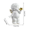 thumbnail image 2 of Decorative Angel Figurine with Golden Heart, Handcrafted Resin Cherub Statue for Home, Office, Shelf, and Gift Décor, 2 of 3