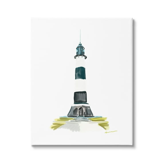 Stupell Industries Simple Modern Lighthouse Nature Painting Gallery Wrapped Canvas Print Wall Art, 16 x 20