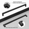 thumbnail image 5 of 20 Pack Knobelite 12-4/5Inch(320MM) Holes Spacing Kitchen Cabinet Handles Matte Black T Bar Cabinet Handles Stainless Steel Cabinet Pulls Square Corner Hardware Handles for Closet Dresser Drawer, 5 of 6