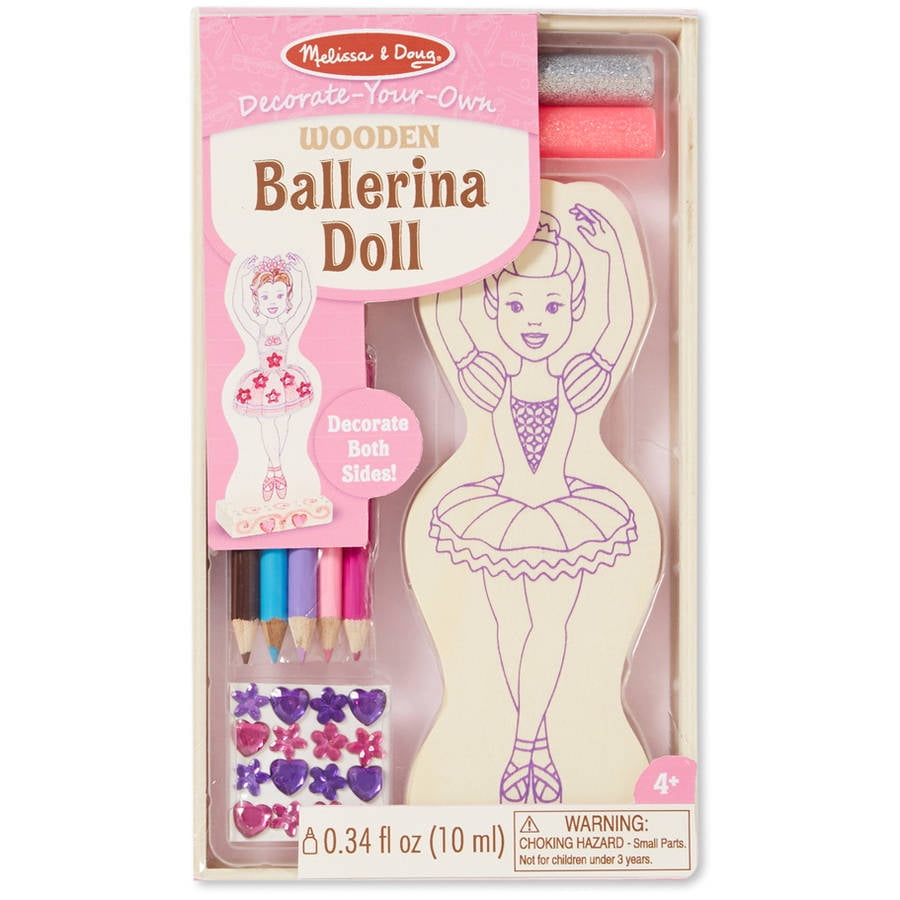 Melissa & Doug Decorate-Your-Own Wooden Magnetic Ballerina Fashions Craft Kit