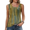 thumbnail image 1 of TaTaai Women’s Pa Collar Irregular Neck Button Front Sleeveless Vest Casual Loose Cami Blouse Solid Base Printed Cutout Polyester Summer Top Gift, 1 of 7