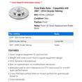 thumbnail image 2 of Front Brake Rotor - Compatible with 2007 - 2010 Chrysler Sebring 2008 2009, 2 of 2