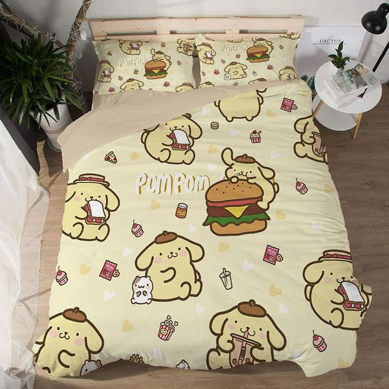 Sanrio Cute Cinnamon Roll Bed Four piece Set Cartoon Bed Sheet Quilt Cover Home Skin friendly Soft Three piece Set Walmart
