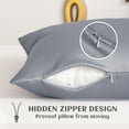 thumbnail image 4 of Satin Super Soft Toddler Pillowcases with Hidden Zipper Closure, Luxury and Silky Travel Pillow Covers, 13" x 18", Silver Gray, 2 Pack, 4 of 6