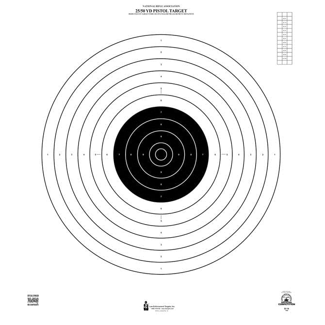 10 Pcs of Official NRA International 25/50Yard Slow Fire Pistol Target
