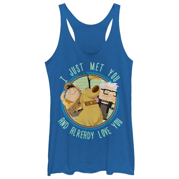 Women's Up Dug Already Love You Racerback Tank Top Royal Blue Heather Small