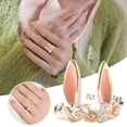 thumbnail image 1 of Rings Rabbit Ears Rose Flower Painting Oil Open Ring Women's Jewelry Accessories for Elegant Style, 1 of 5
