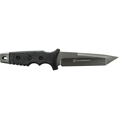 SW7 10.6in High Carbon S.S. Fixed Blade Knife with 5.2in Tanto Blade and TPE Handle for Outdoor, Tactical, Survival and EDC Smith &