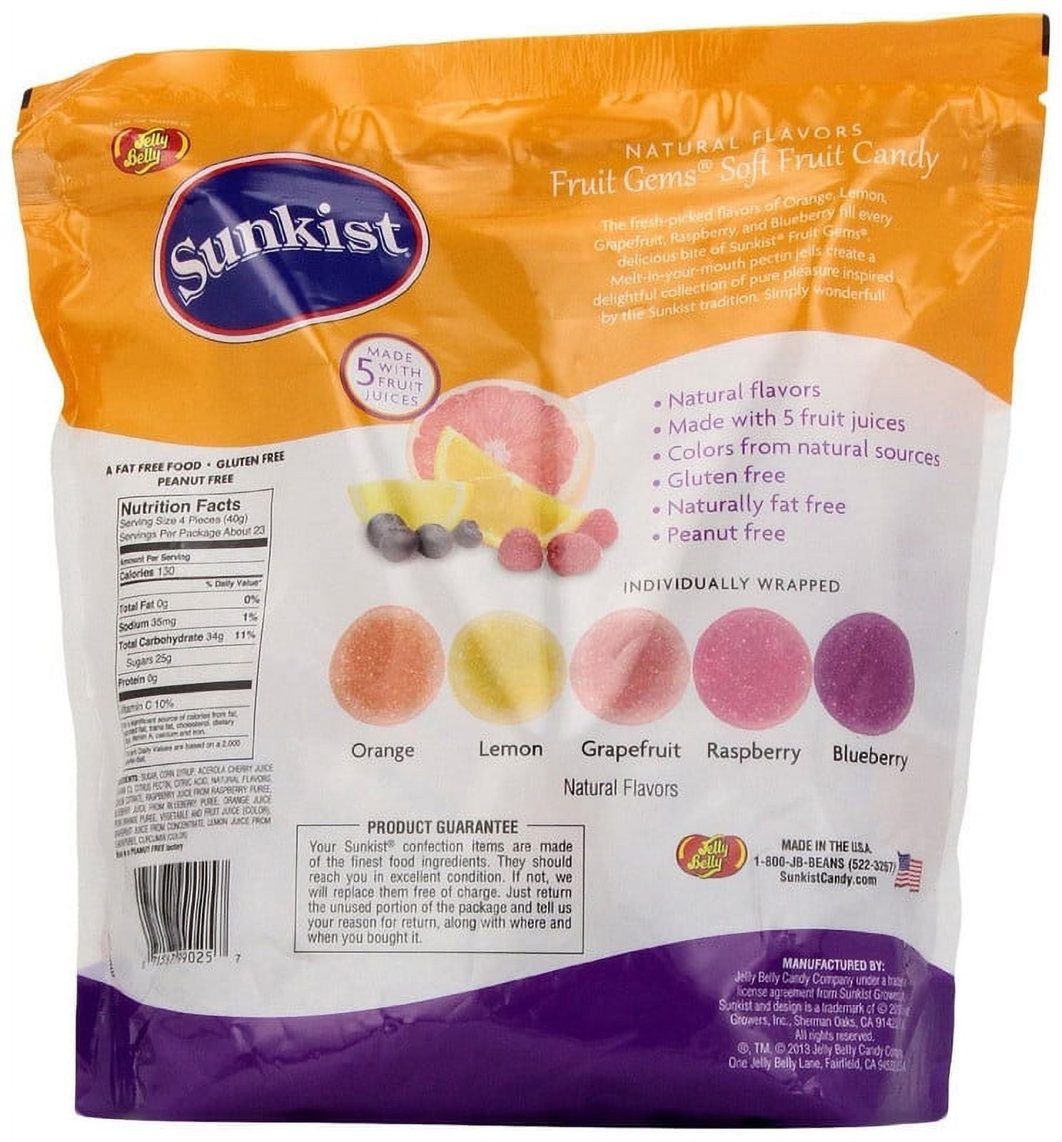 Jelly Belly Sunkist Fruit Gems Assorted Soft Candy, 2 lbs.